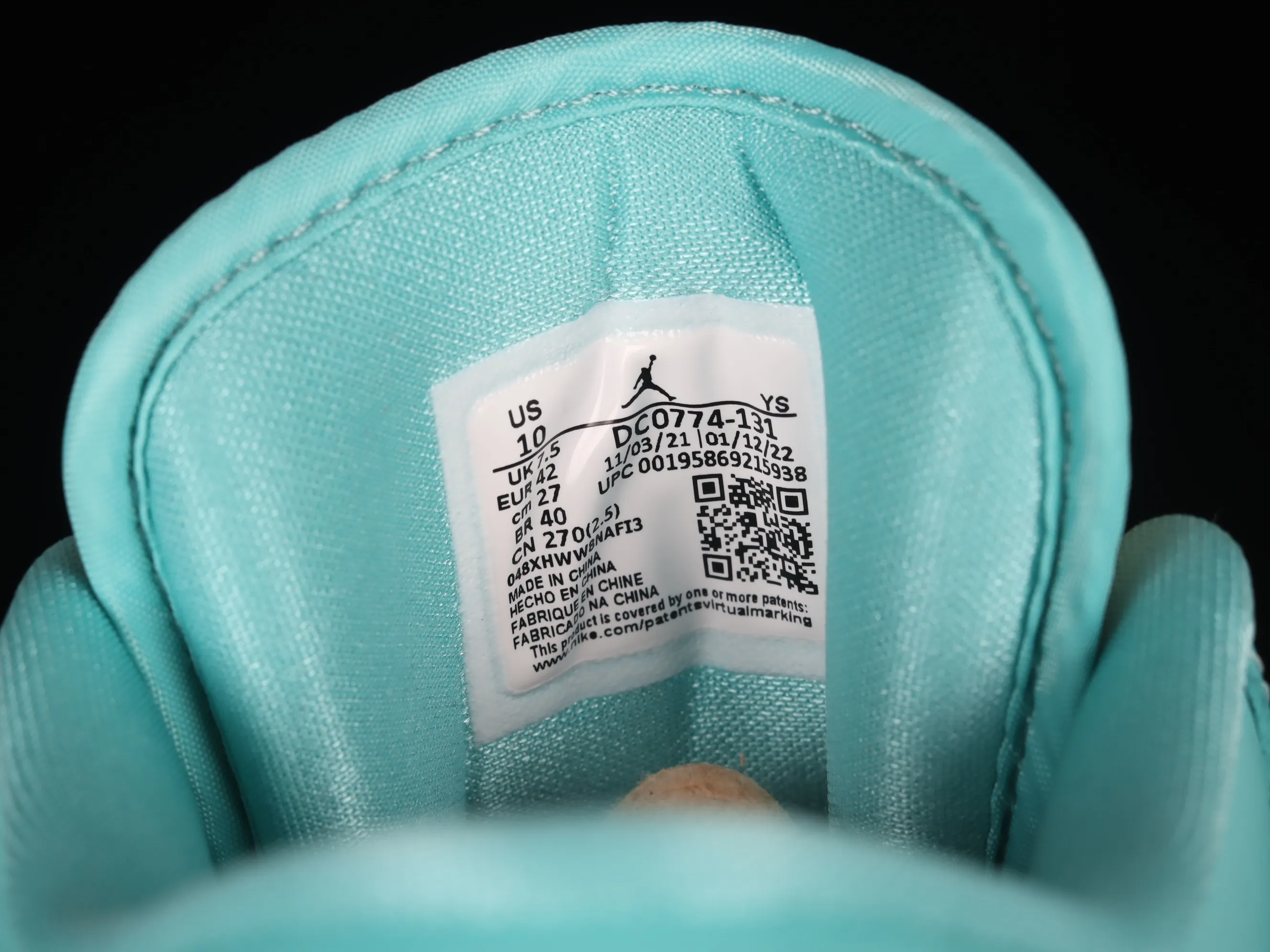 All categories Air Jordan Jordan series basketball shoes Air Jordan 1 Low G version pure original Air Jordan 1 Low AJ1 Joe 1 Tiffany green low-top basketball shoes DC0774-131